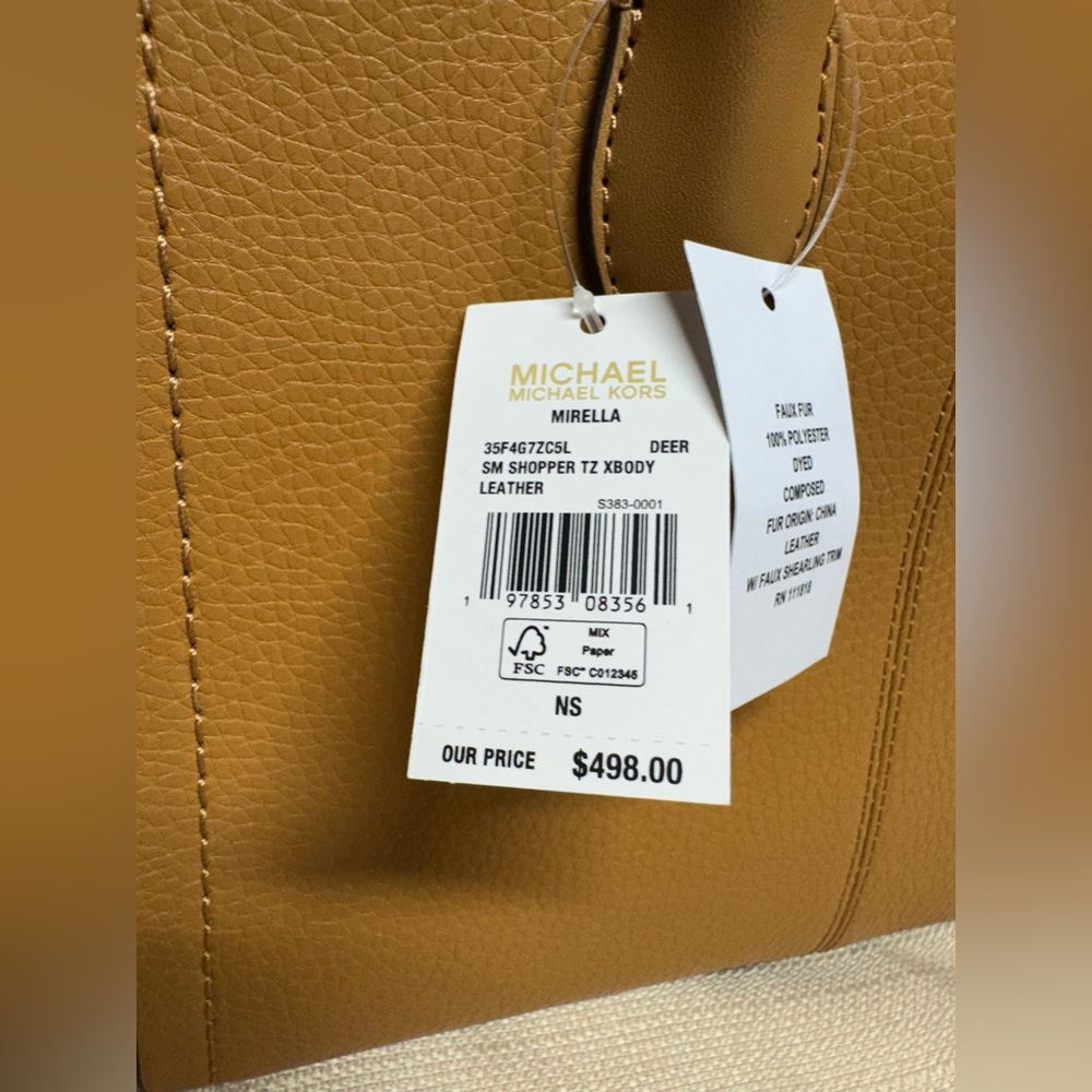 NWT $498 MSRP Michael Michael Kors Tan Satchel/Crossbody - Picture 3 of 3